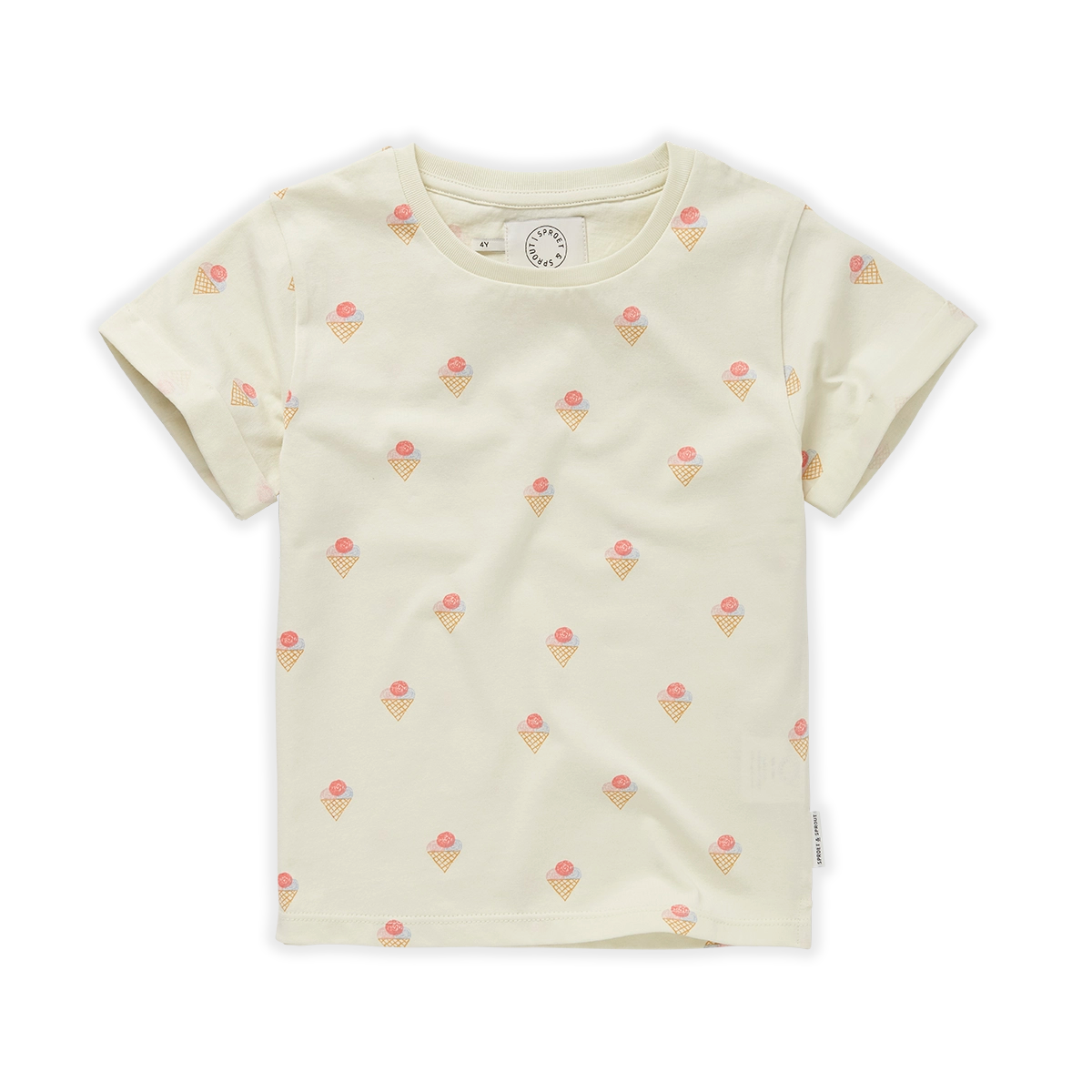 Sproet & Sprout - tshirt ice cream print - pear off white