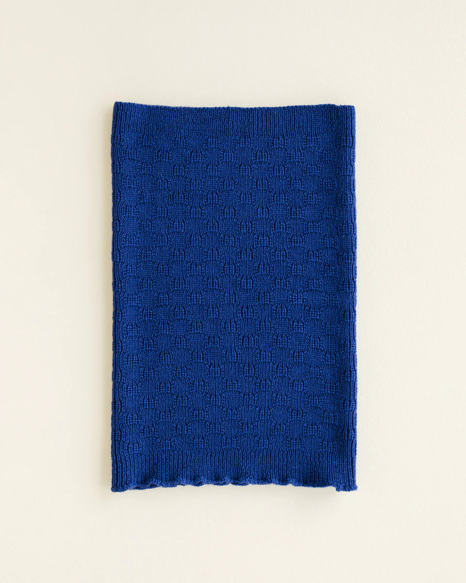 Hvid - tube scarf - cobalt blue