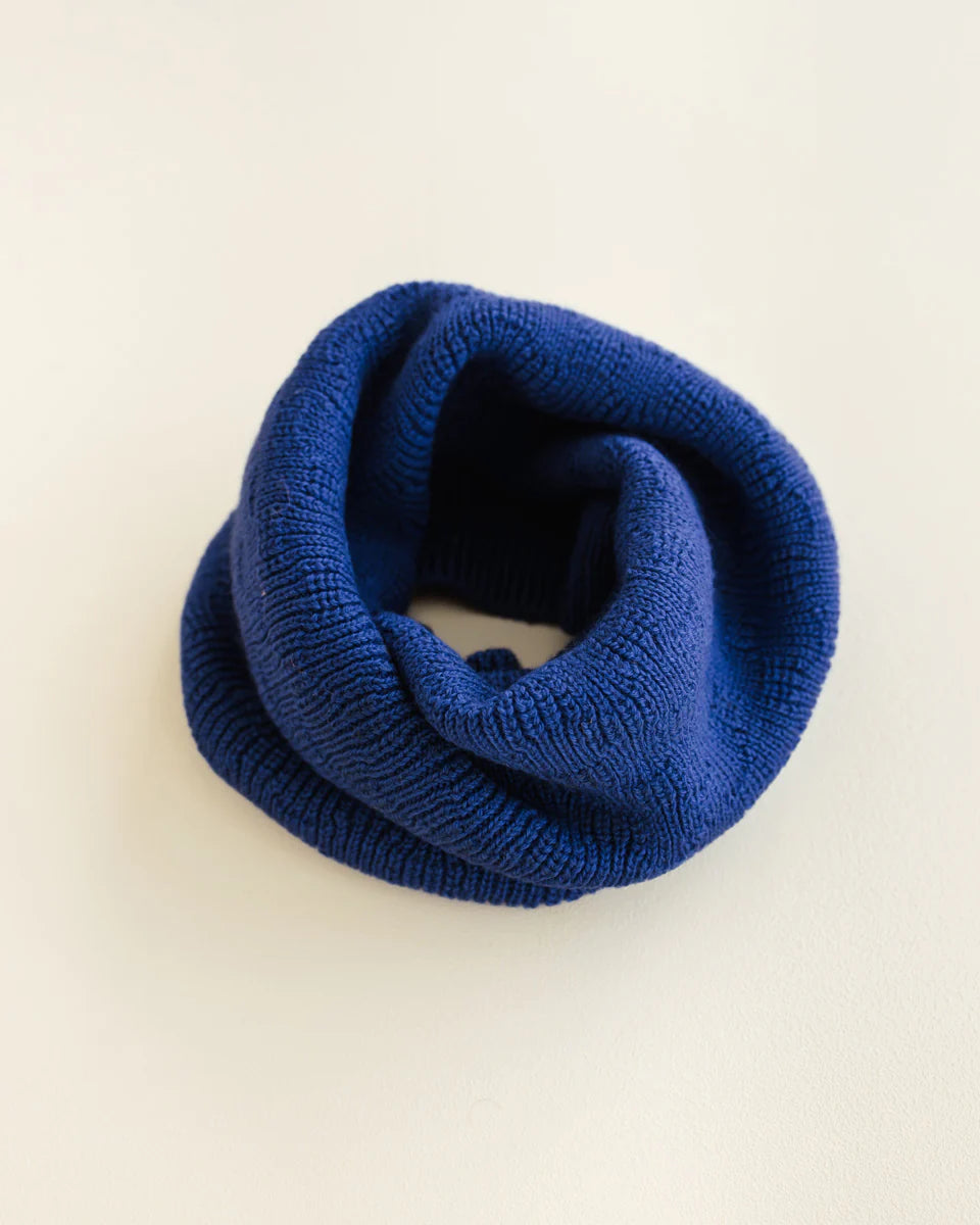 Hvid - tube scarf - cobalt blue