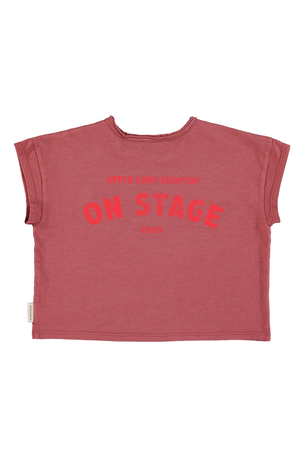 Piupiuchick - tshirt - bordeaux with apple print