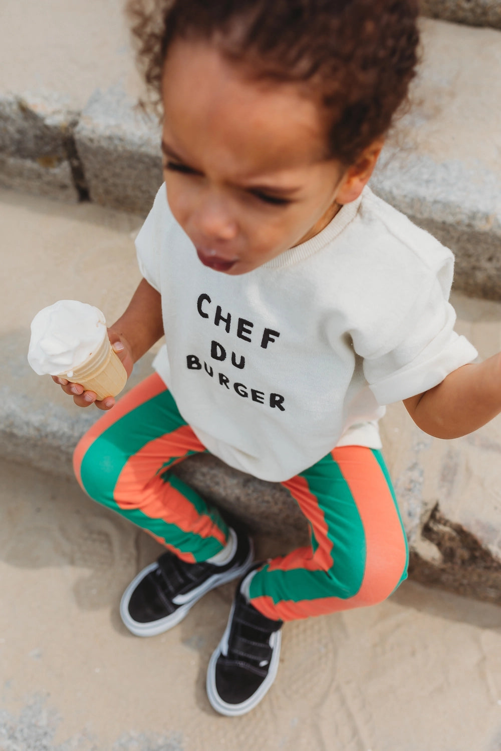 Sproet & Sprout - terry tshirt chef du burger - pear off white