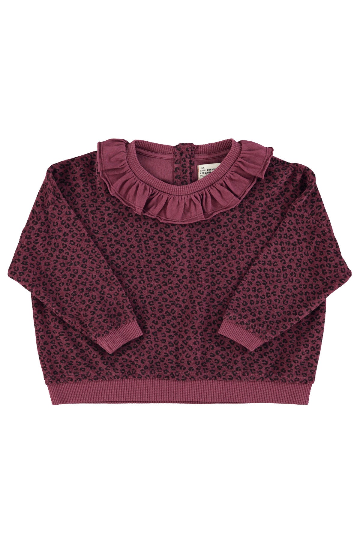 Piupiuchick - sweatshirt - aubergine with animal print
