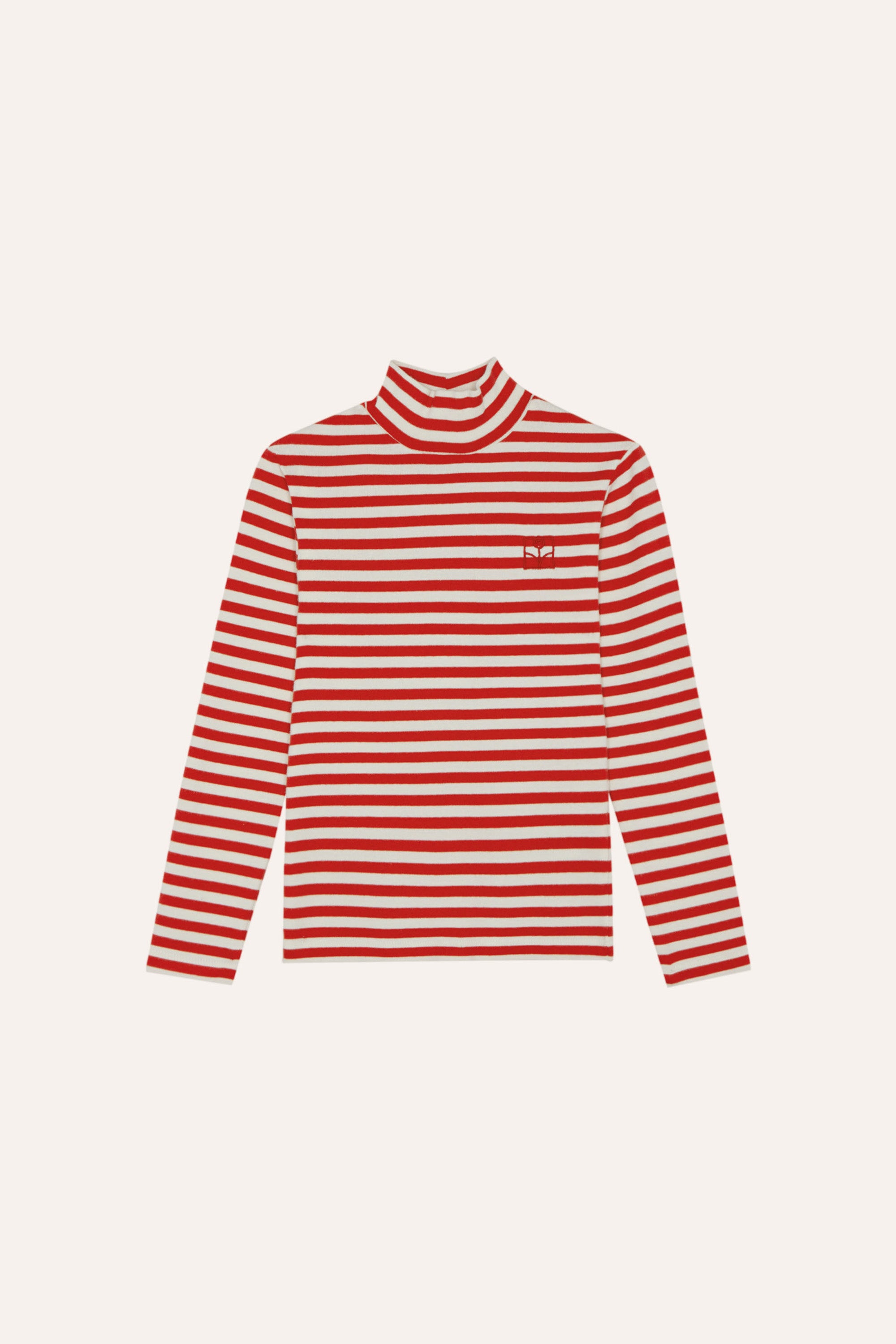 The Campamento - red stripes turtle neck tshirt