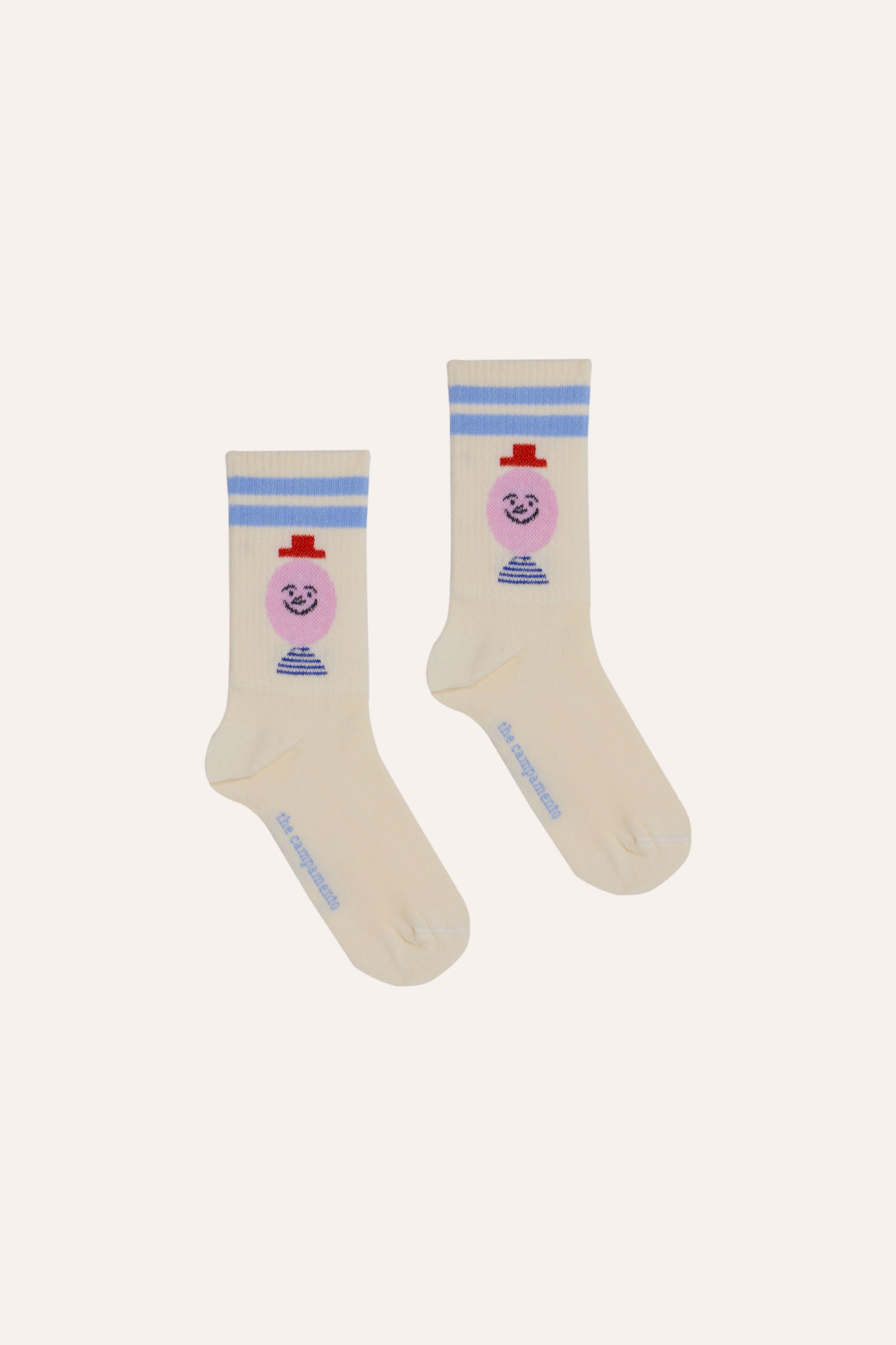 The Campamento - mr happy man socks - ecru