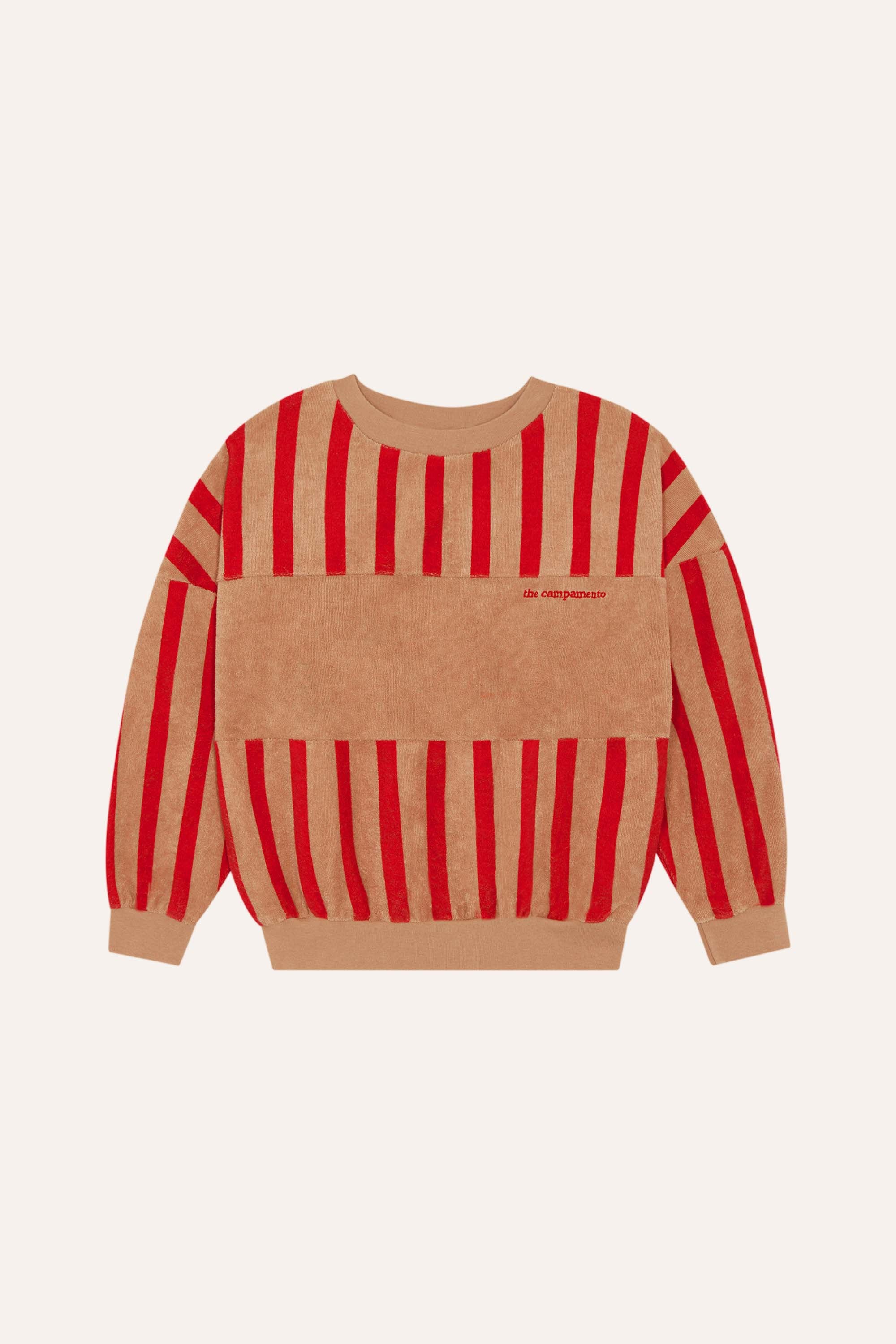 The Campamento - red stripes sweatshirt - camel