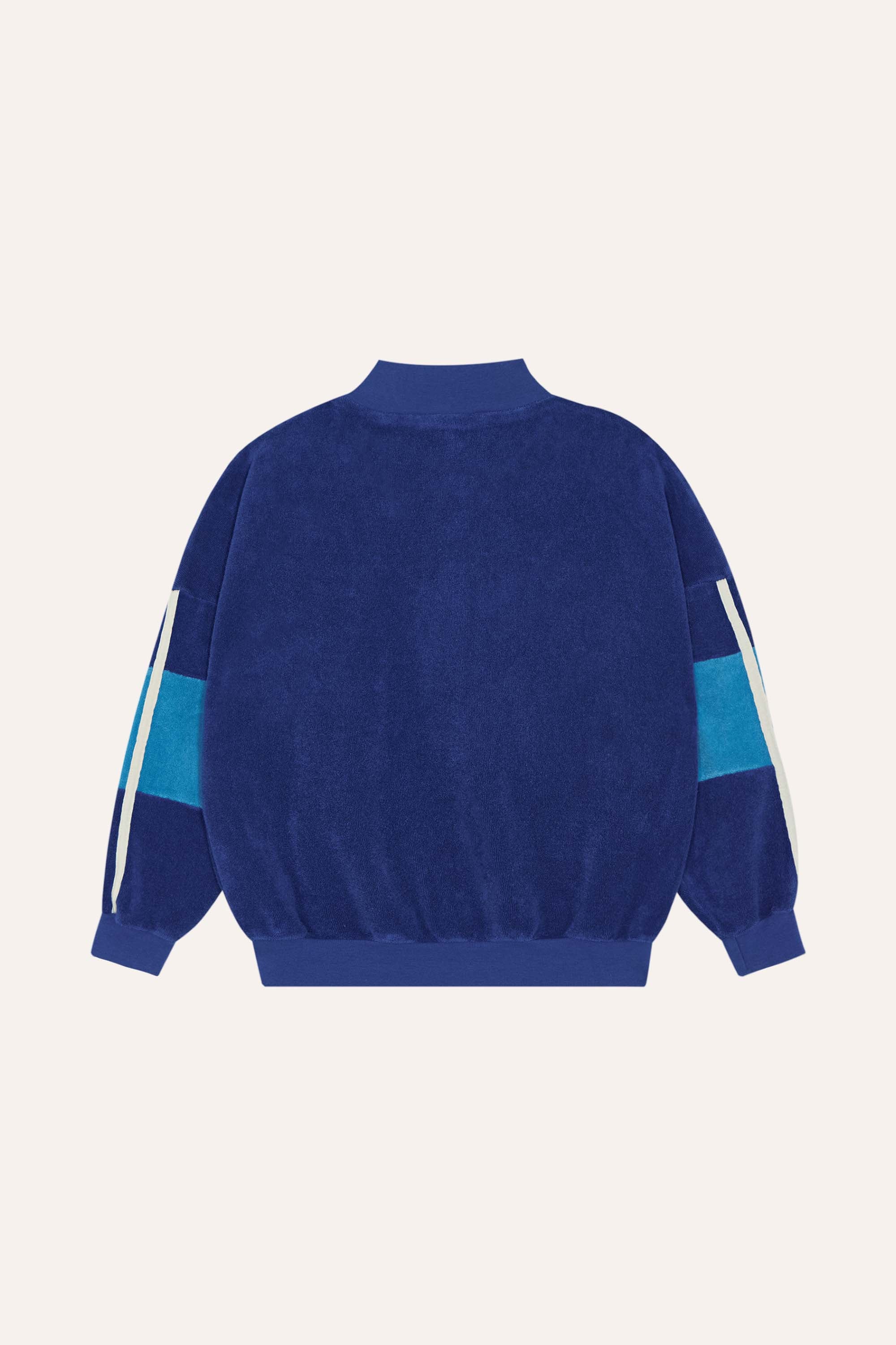 The Campamento - blue color block zipped sweatshirt - blue