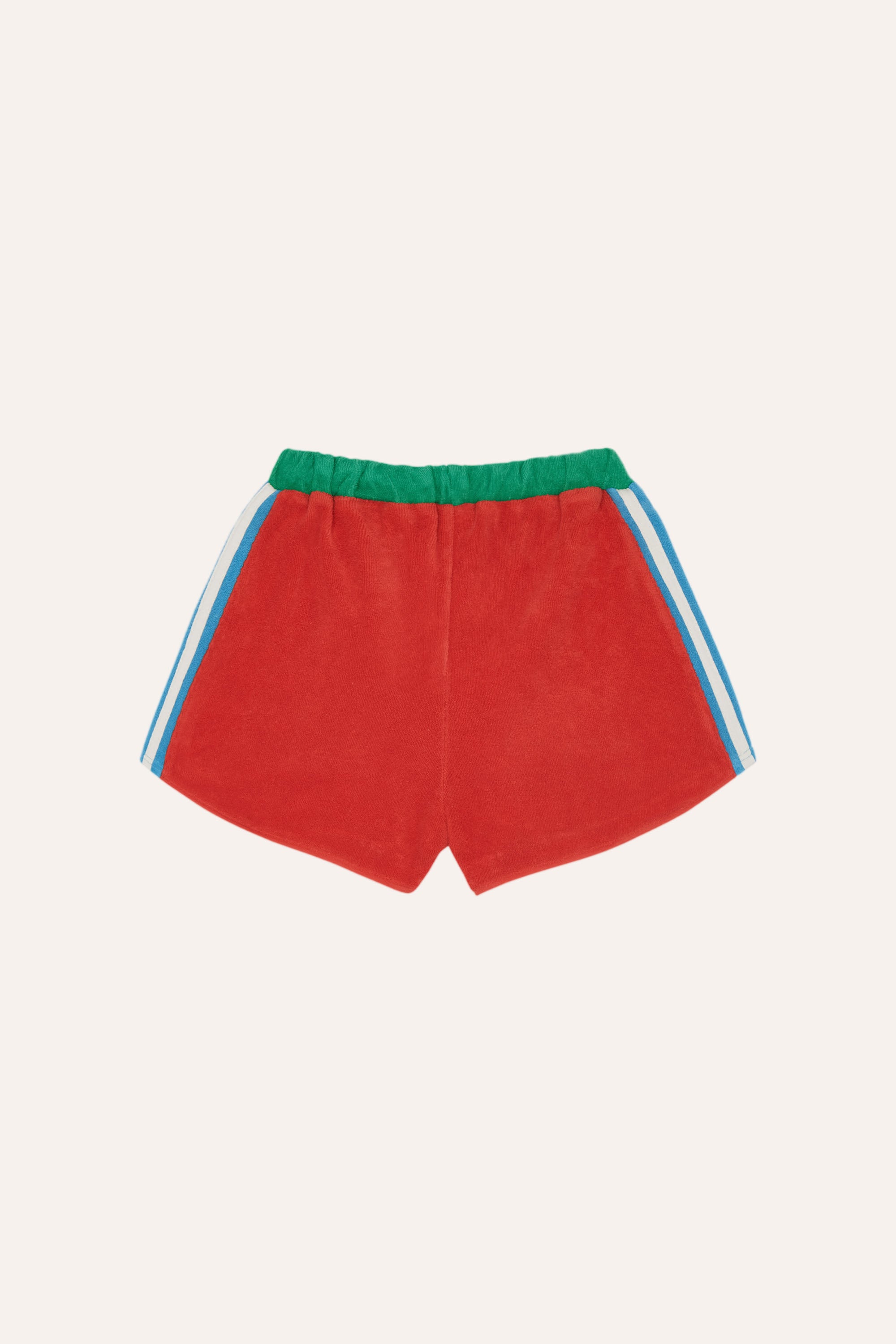 The Campamento - red color block shorts - red