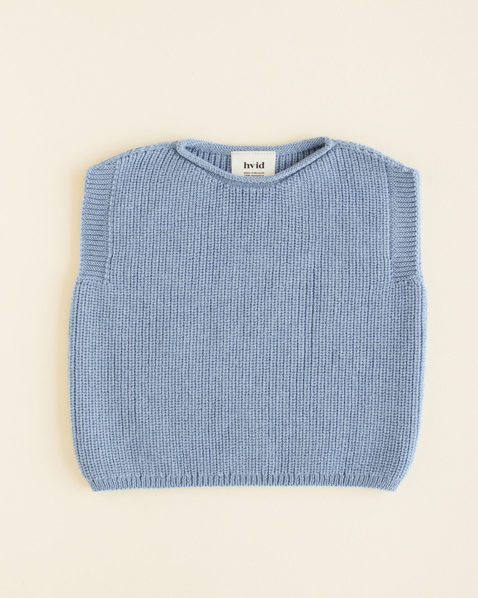 Hvid - harvey vest - light blue