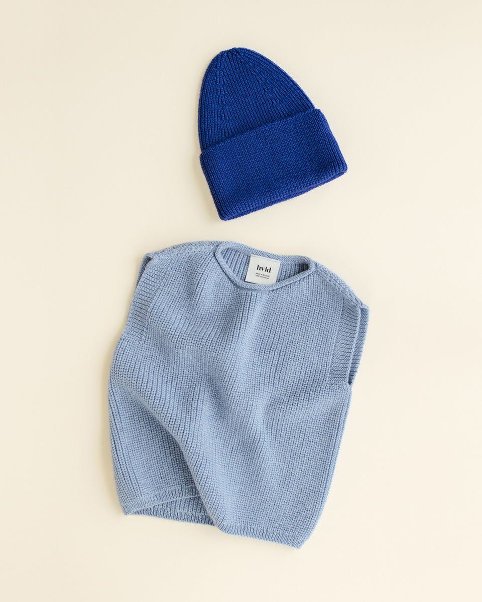 Hvid - harvey vest - light blue
