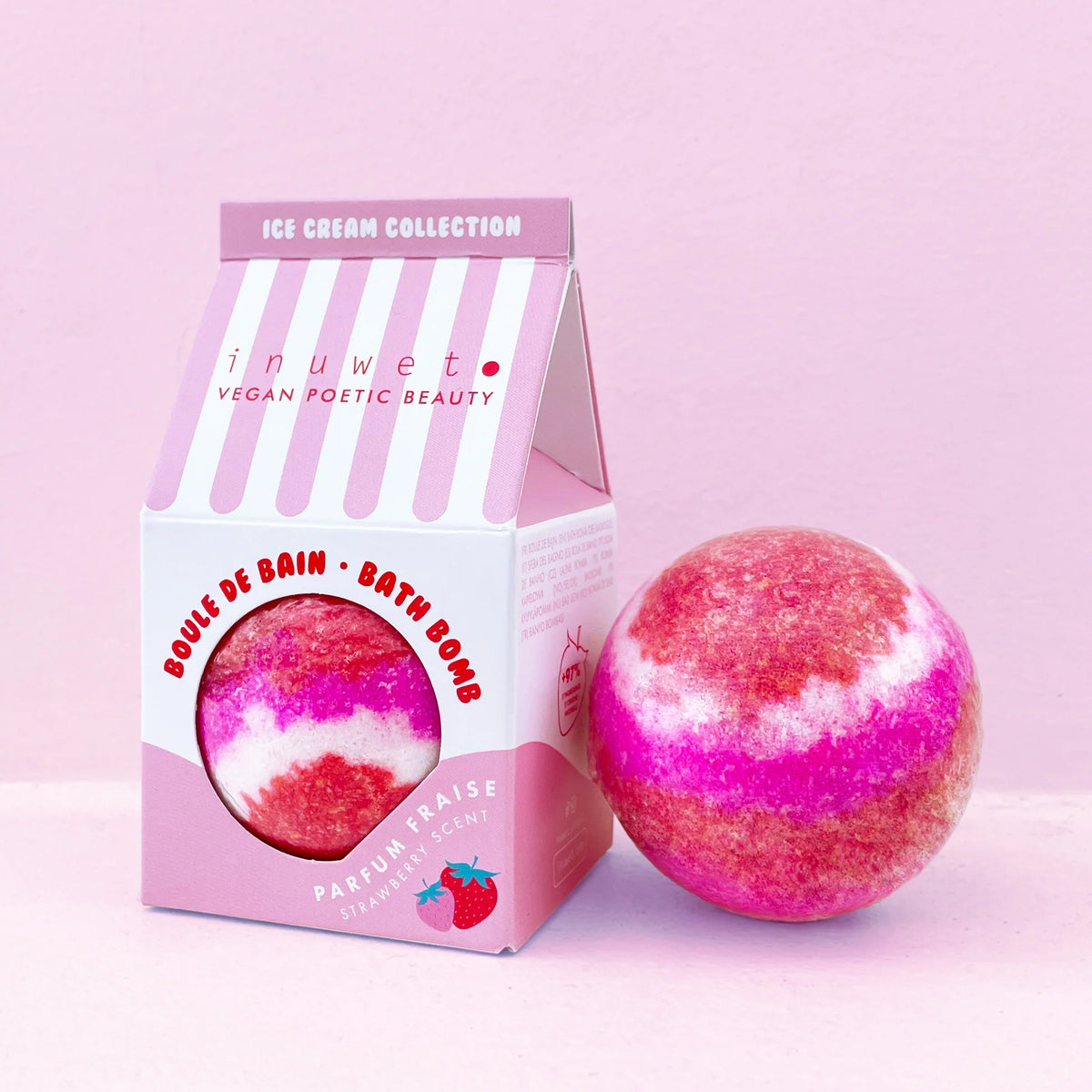 Inuwet - bath bomb - aardbei