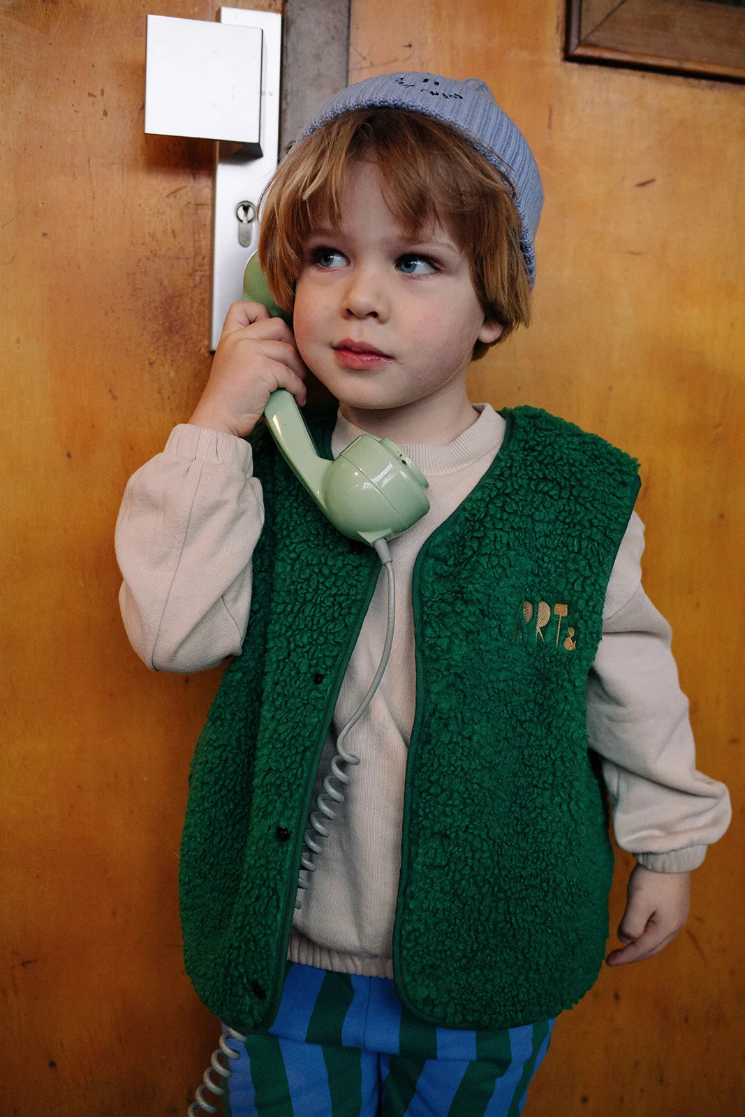 Sproet & Sprout - loose teddy gilet - deep green