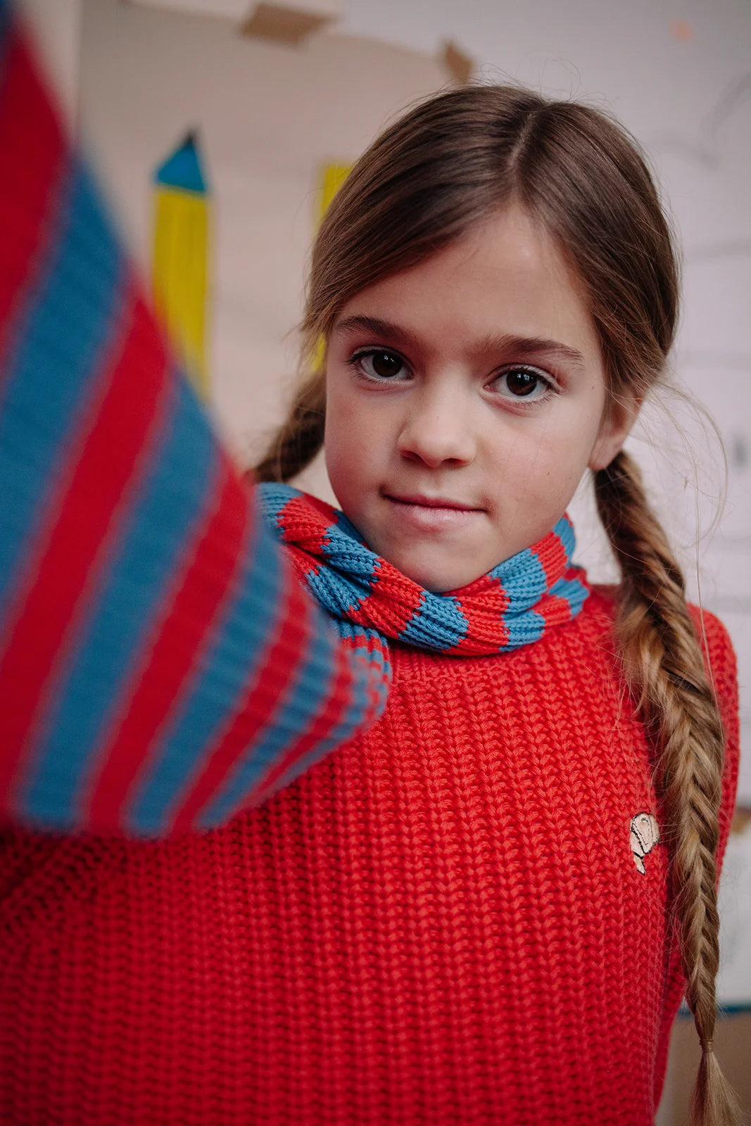 Sproet & Sprout - sweater cable knit red - vivid red
