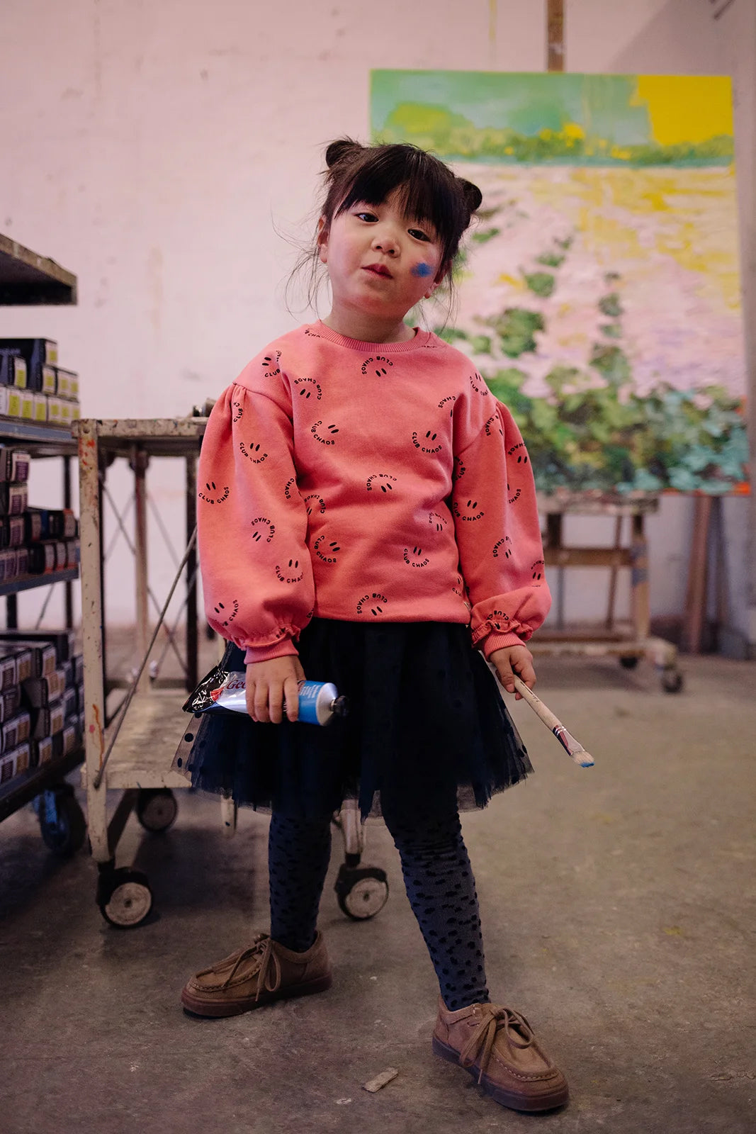 Sproet & Sprout - sweatshirt club chaos print pink - bloom