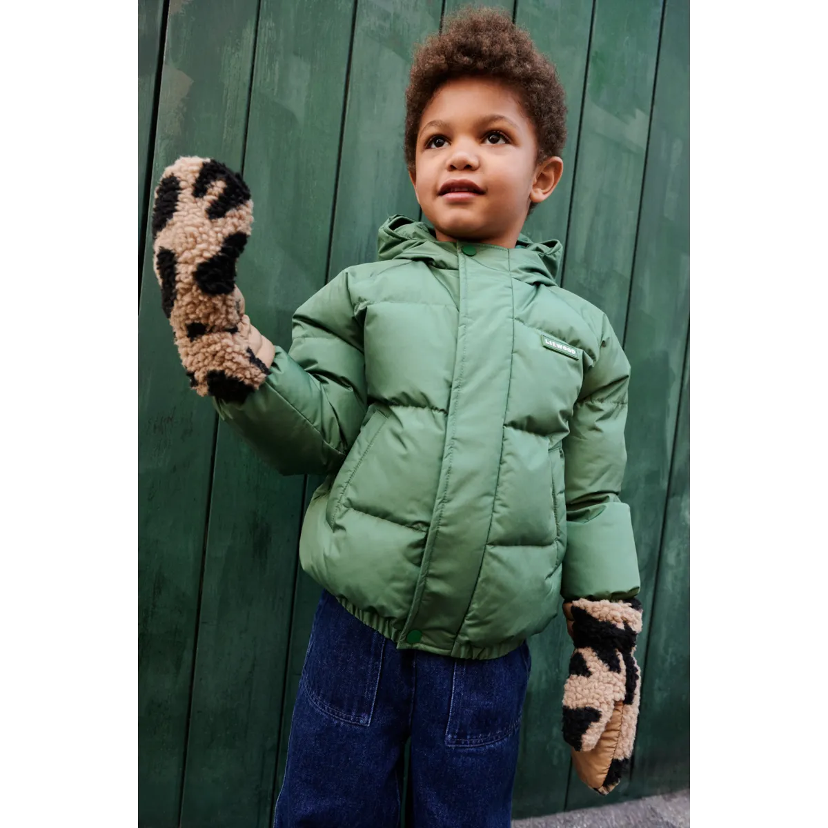 Liewood - grethe pile gloves - mega leo / oat mix