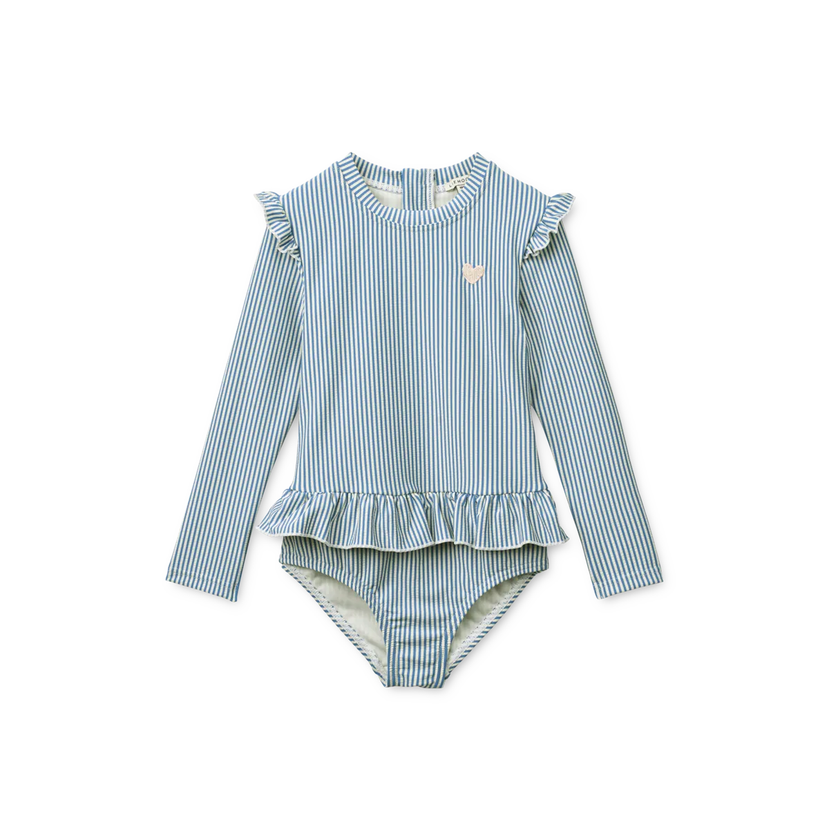 Liewood - sille seersucker swimsuit - riverside / creme de la creme