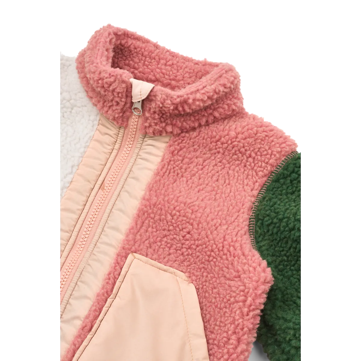 Liewood - noam pile jacket - dusty rose multi mix