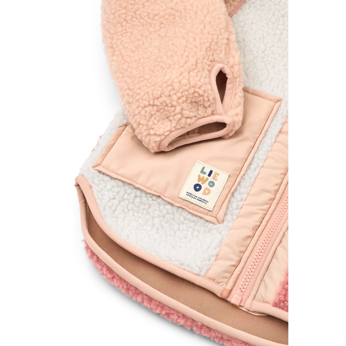 Liewood - noam pile jacket - dusty rose multi mix