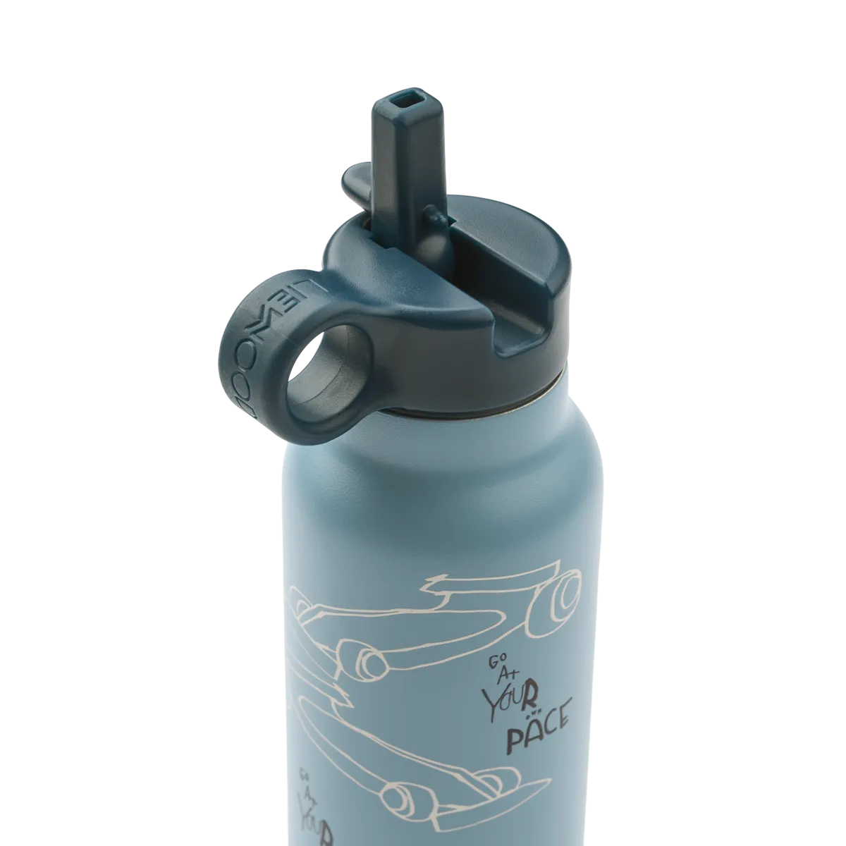 Liewood - falk water bottle - race cars / beach blue
