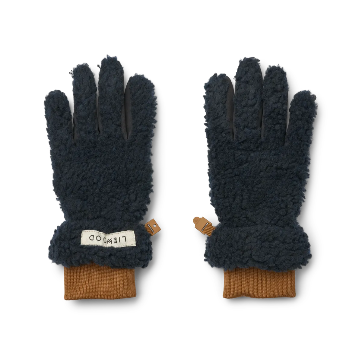 Liewood - demi pile gloves - classic navy / golden caramel