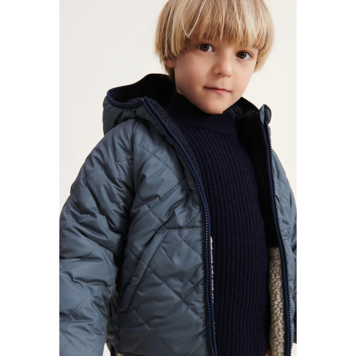 Liewood - jackson reversible jacket - whale blue multi mix