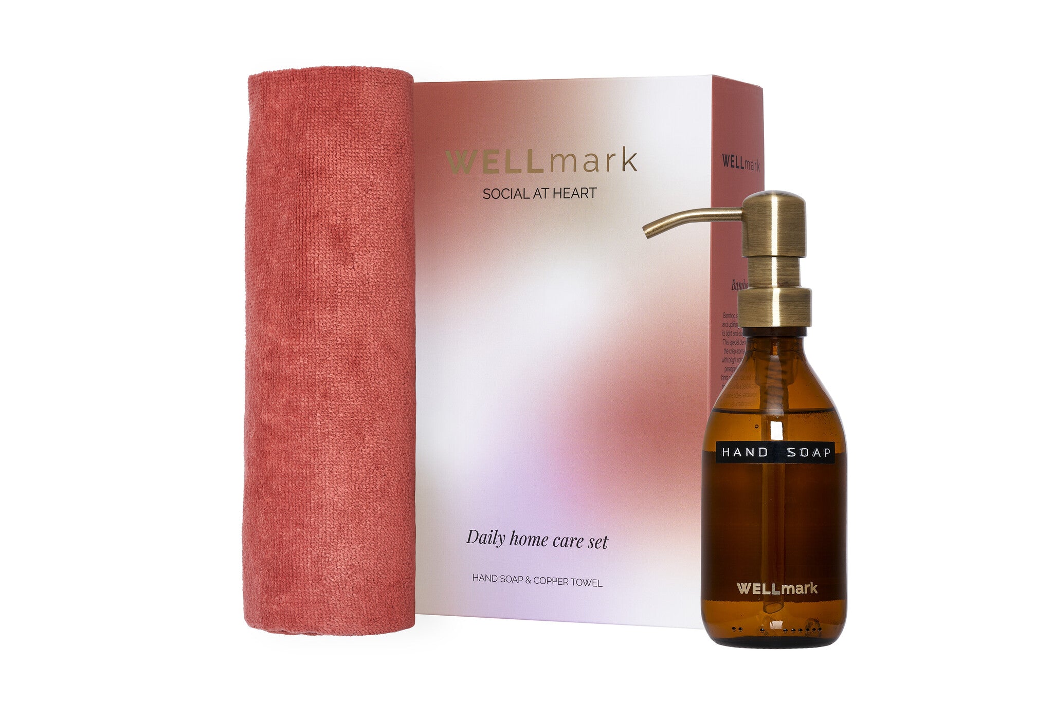 Wellmark - daily home care set - hand soap copper towel