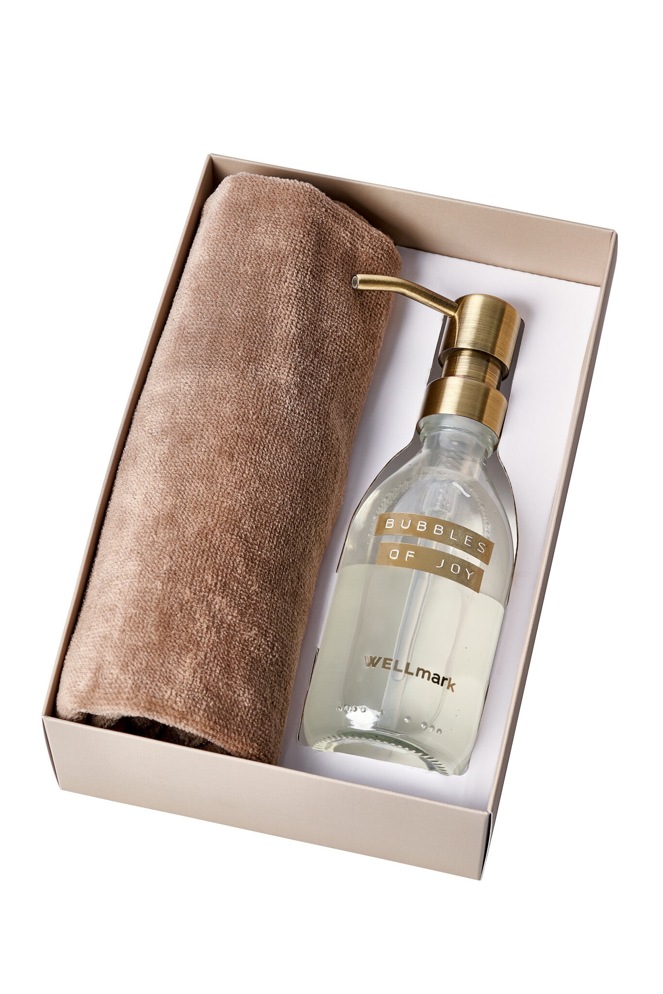 Wellmark - daily home care set - hand soap taupe towel