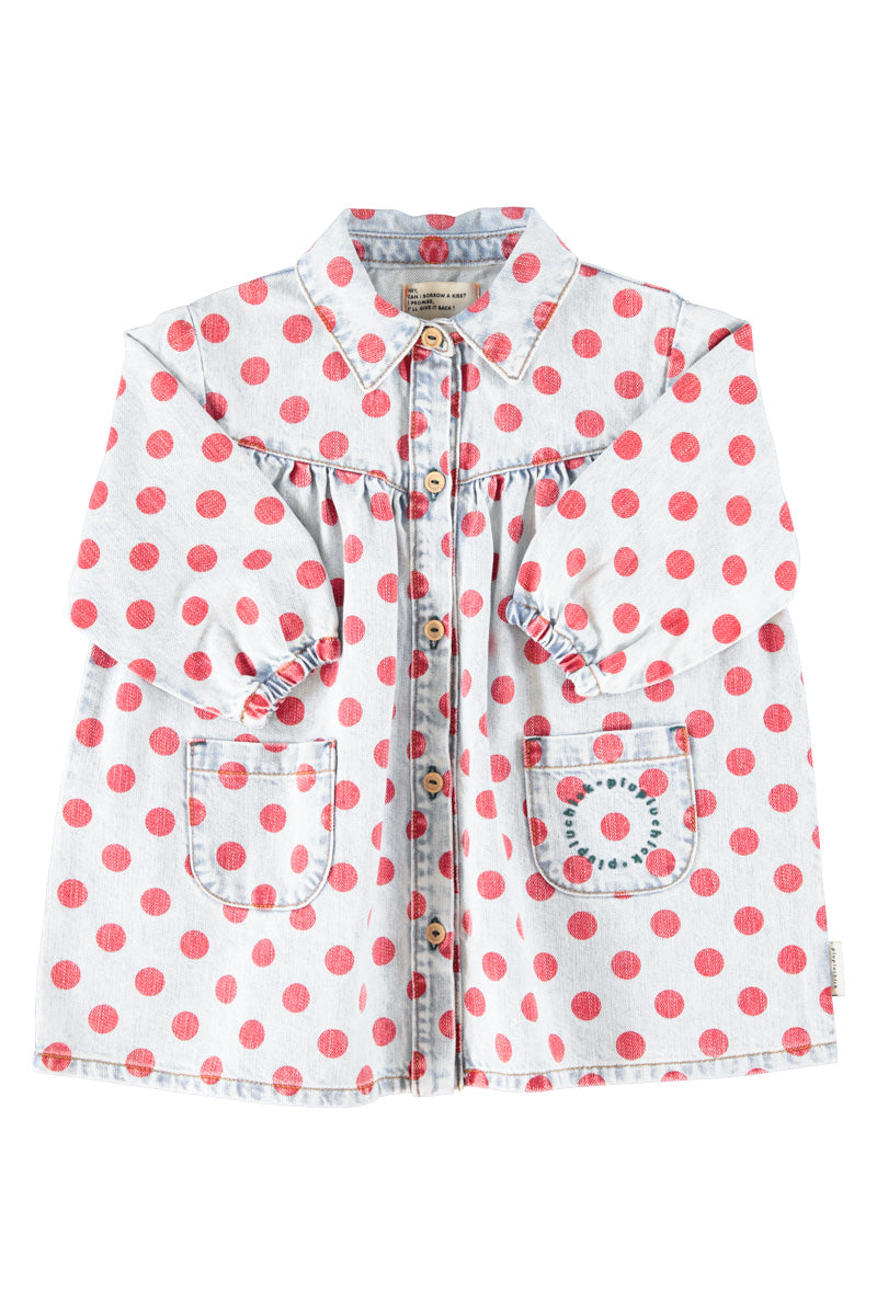 Piupiuchick - short dress - light blue with red dots