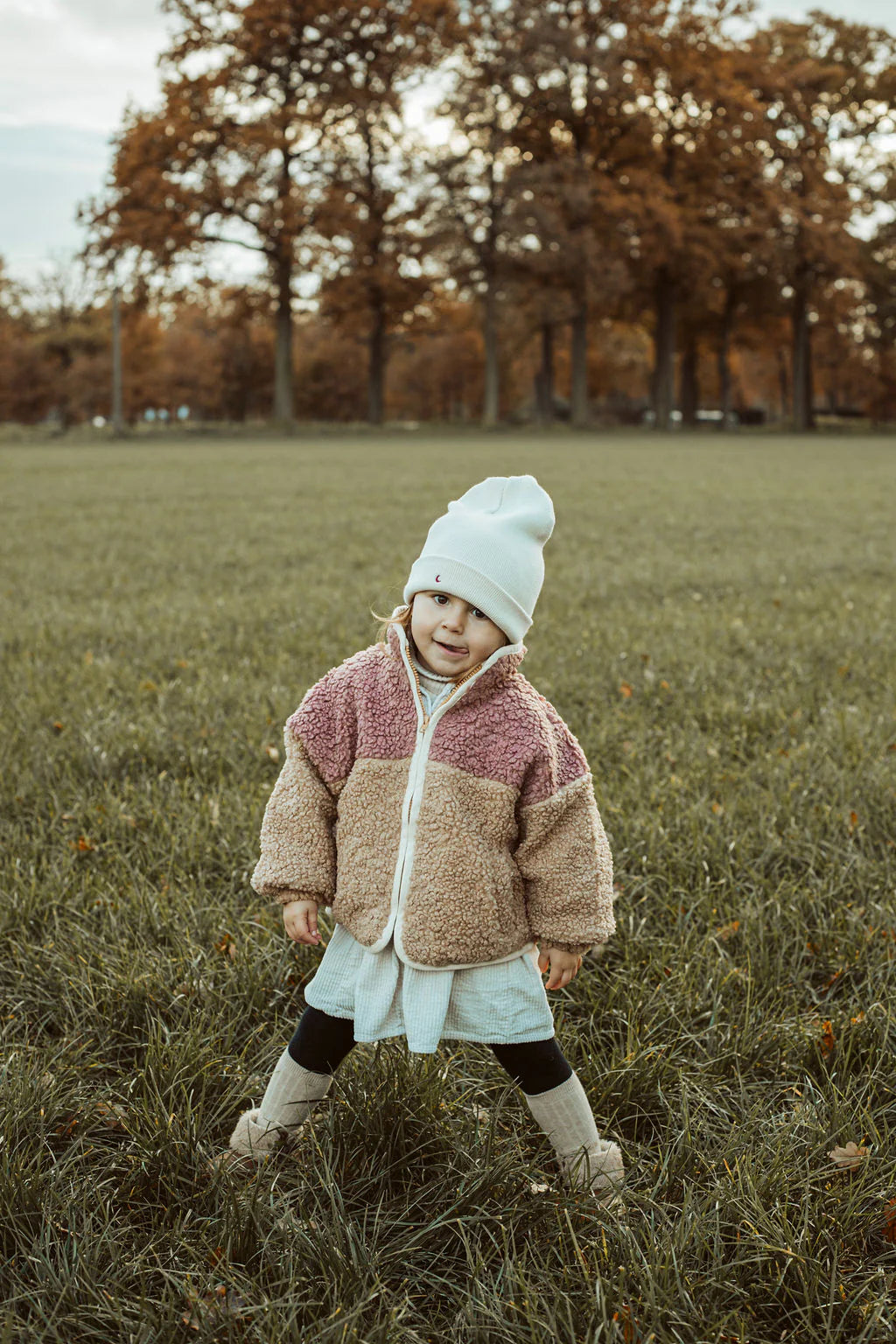 Elle and Rapha - little teddy moon jacket - cranberry