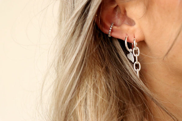 Label Kiki - heart hoop silver