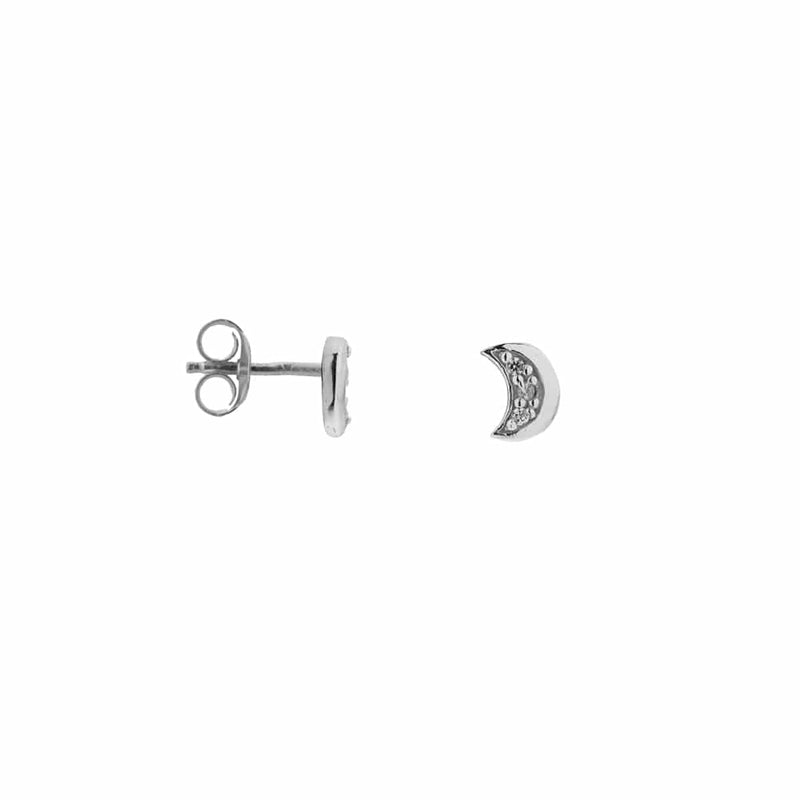 Label Kiki - studs shiny moon silver