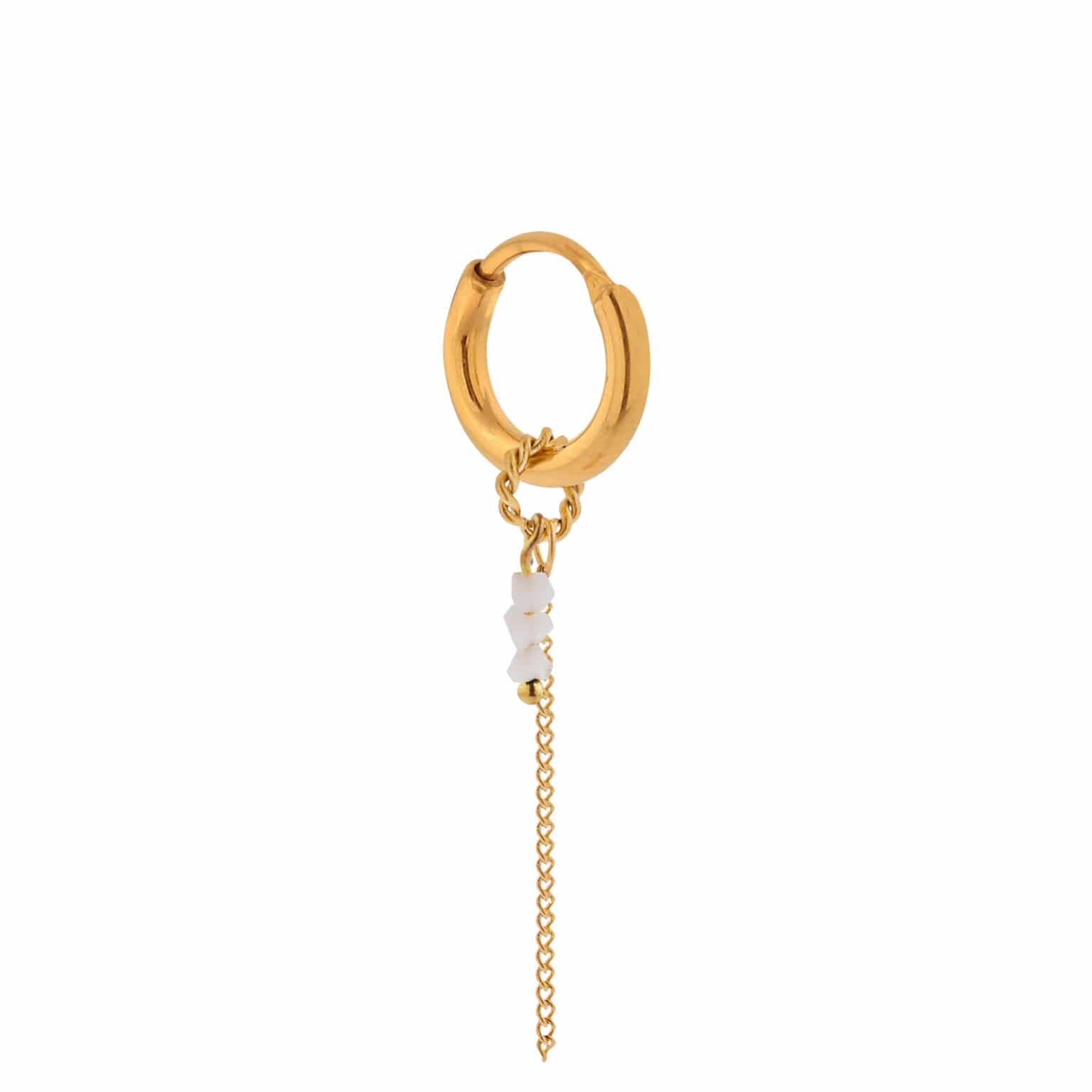 Label Kiki - chain white hoop gold