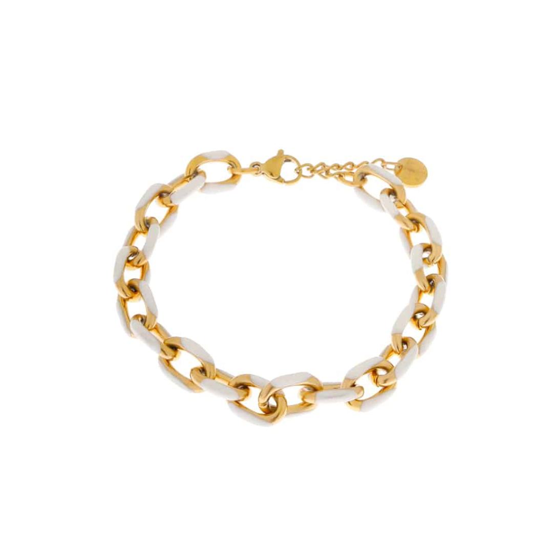 Label Kiki - white chain bracelet gold