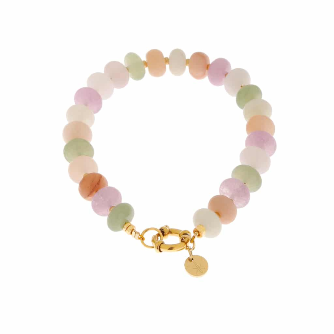 Label Kiki - pastel jade bracelet gold
