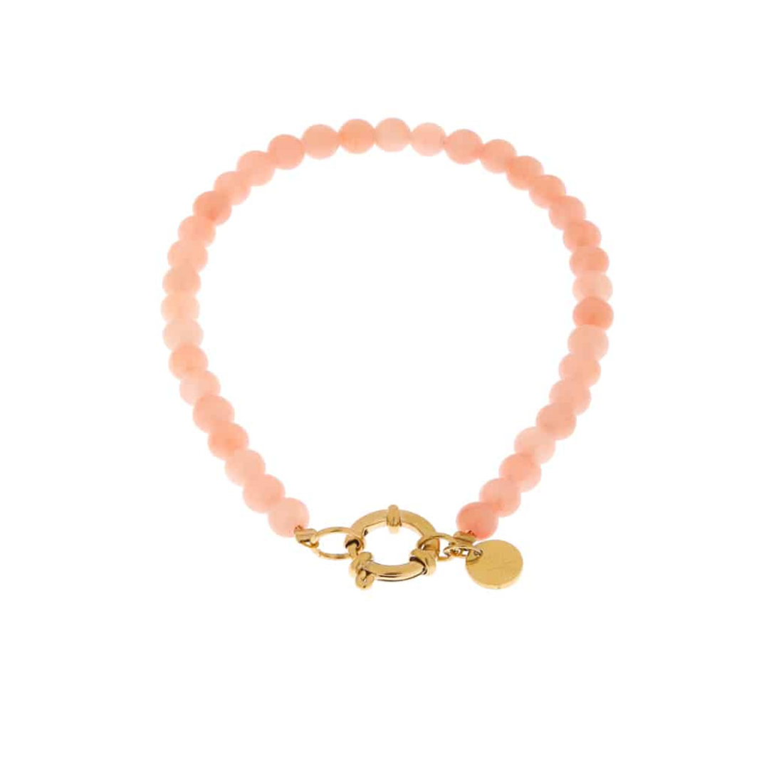 Label Kiki - pastel pink beads gold