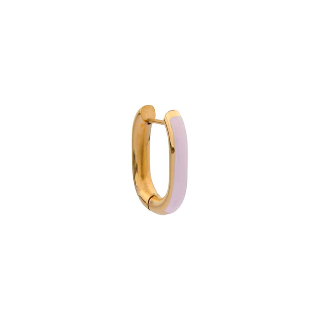 Label Kiki - lilac oval hoop gold