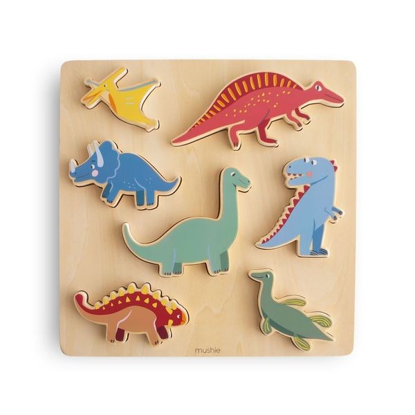 Mushie - houten inlegpuzzel - dino