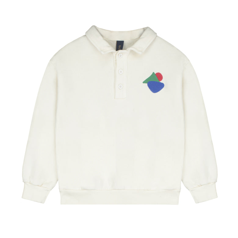 Bonmot - sweater polo embroidered - fog