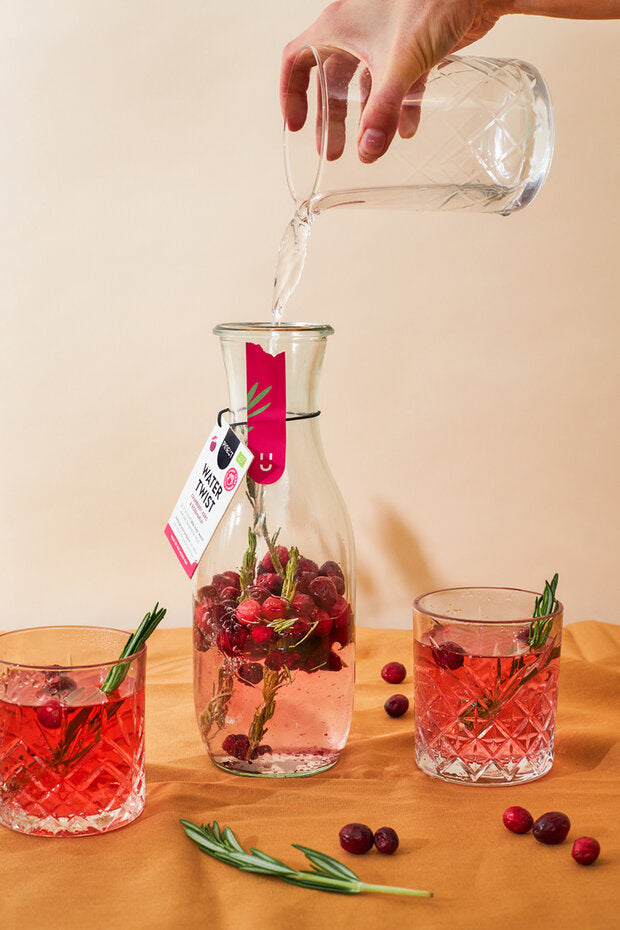 Pineut - watertwist carafe - cranberry cherry rosemary bio