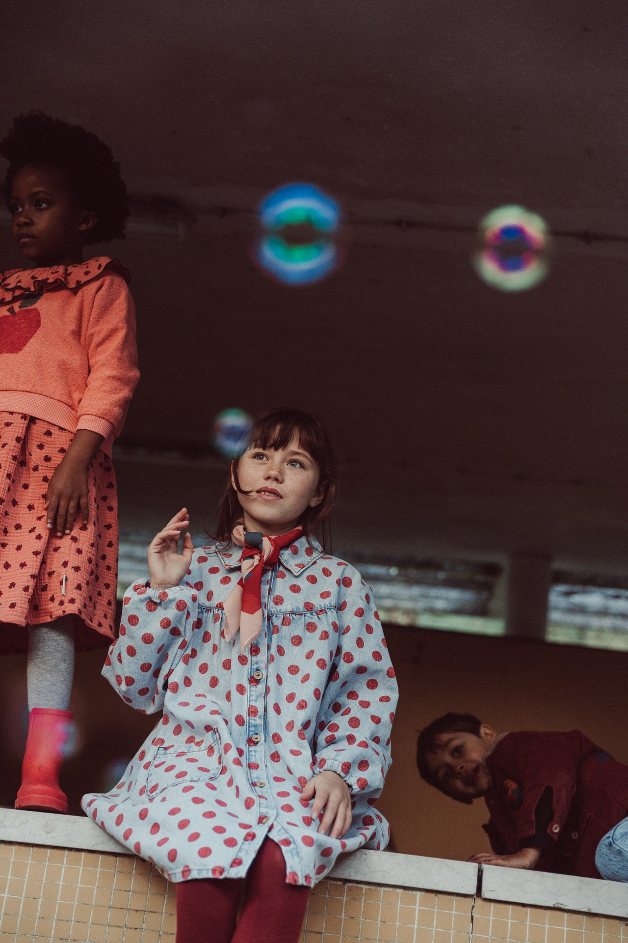 Piupiuchick - short dress - light blue with red dots