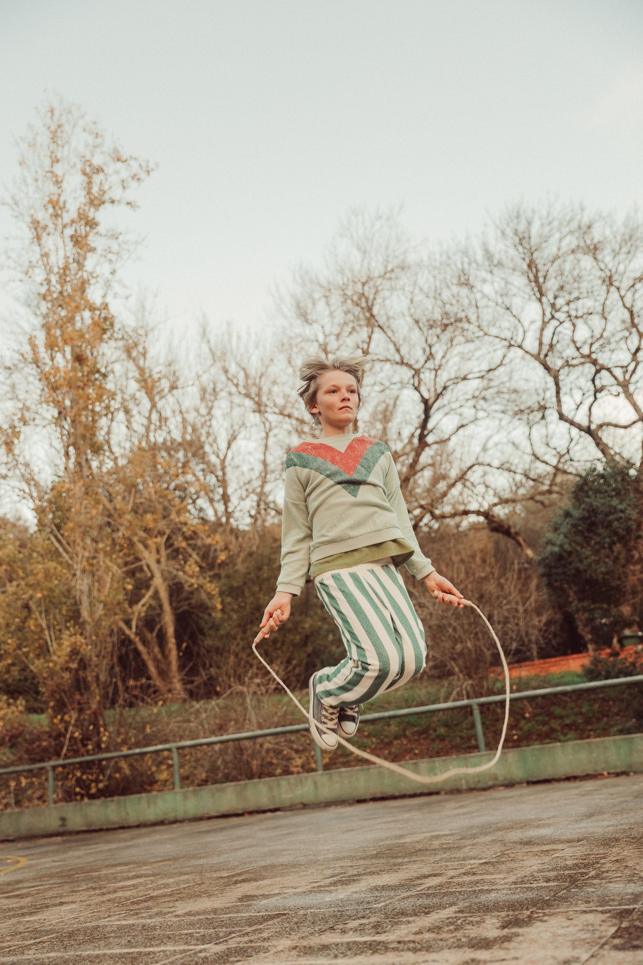 Piupiuchick - unisex sweatshirt - mint green with multicolor triangle print
