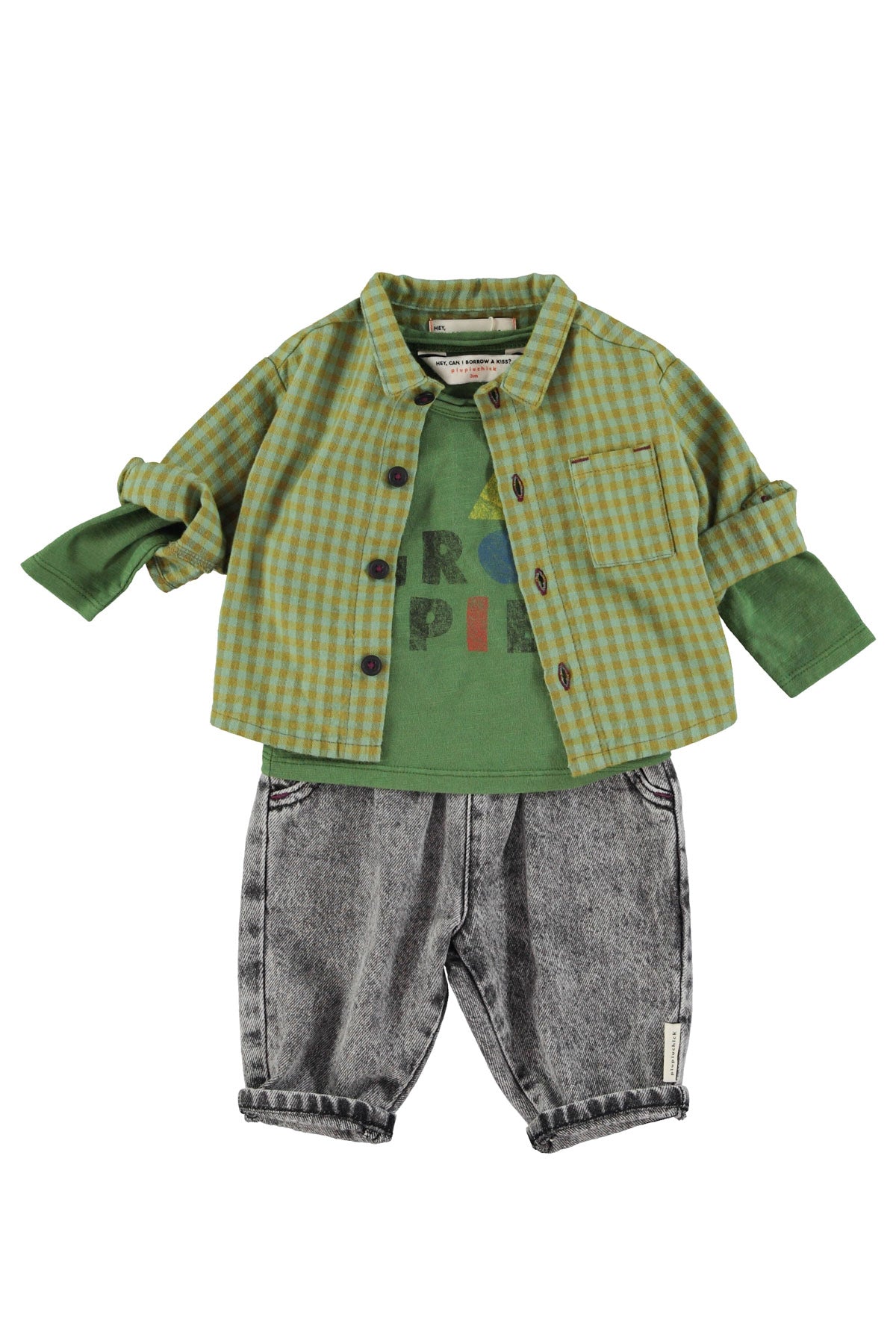 Piupiuchick - baby trousers - washed black denim