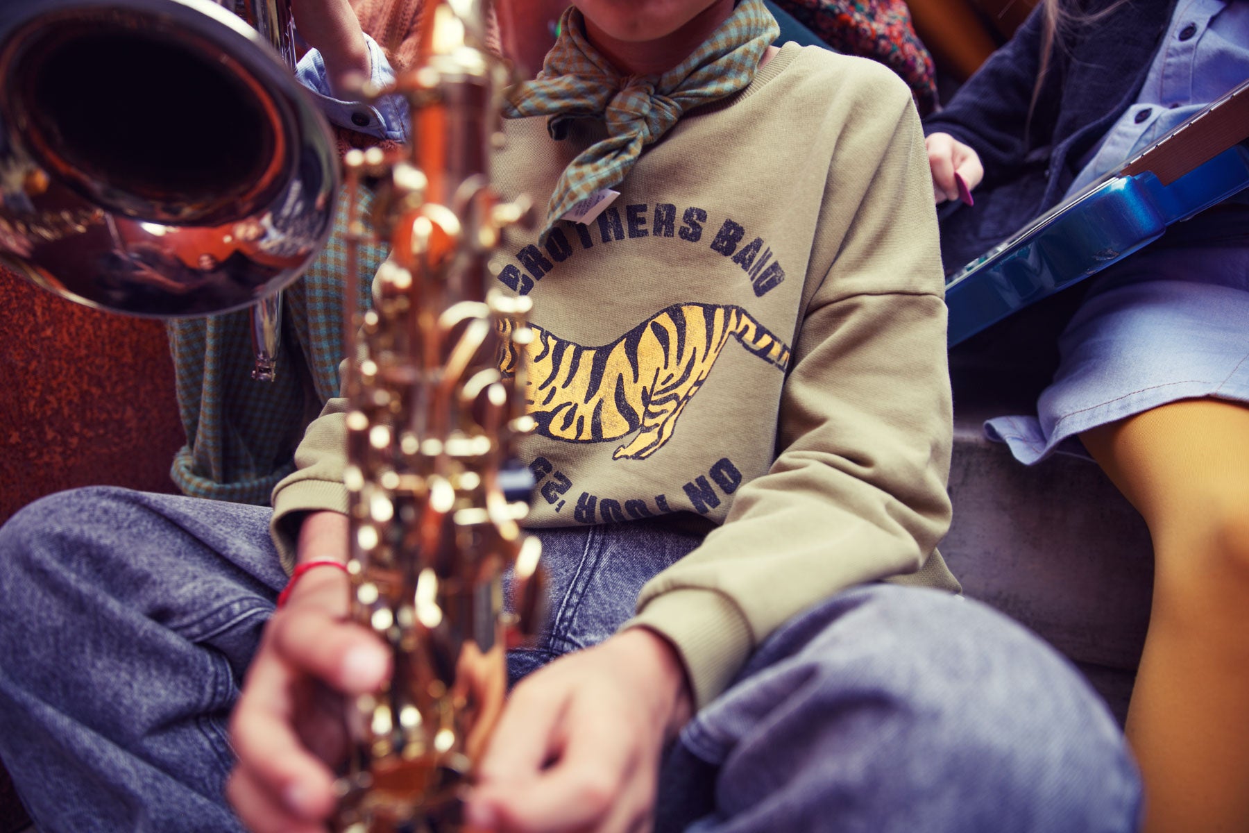 Piupiuchick - sweatshirt - olive green with tiger print