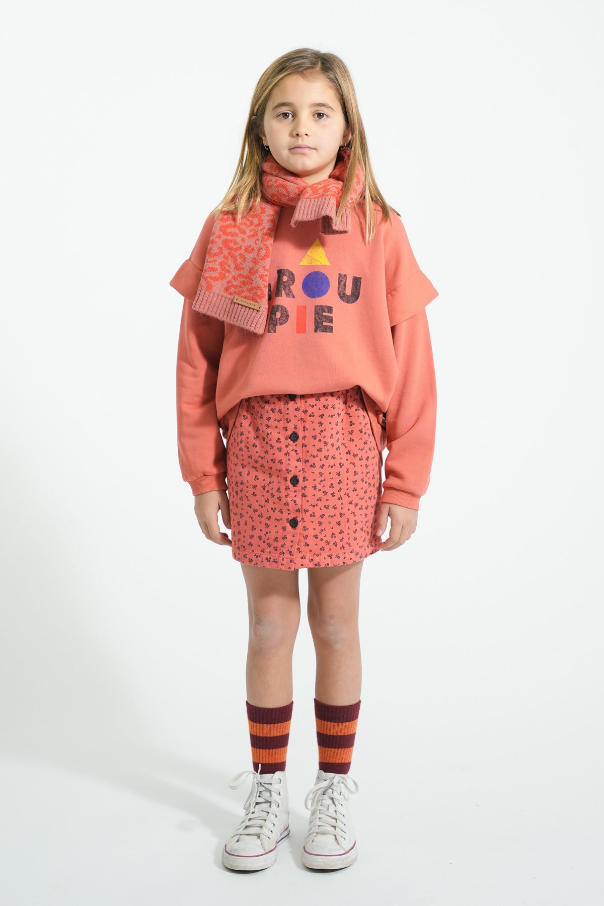Piupiuchick - socks - bordeaux with orange stripes
