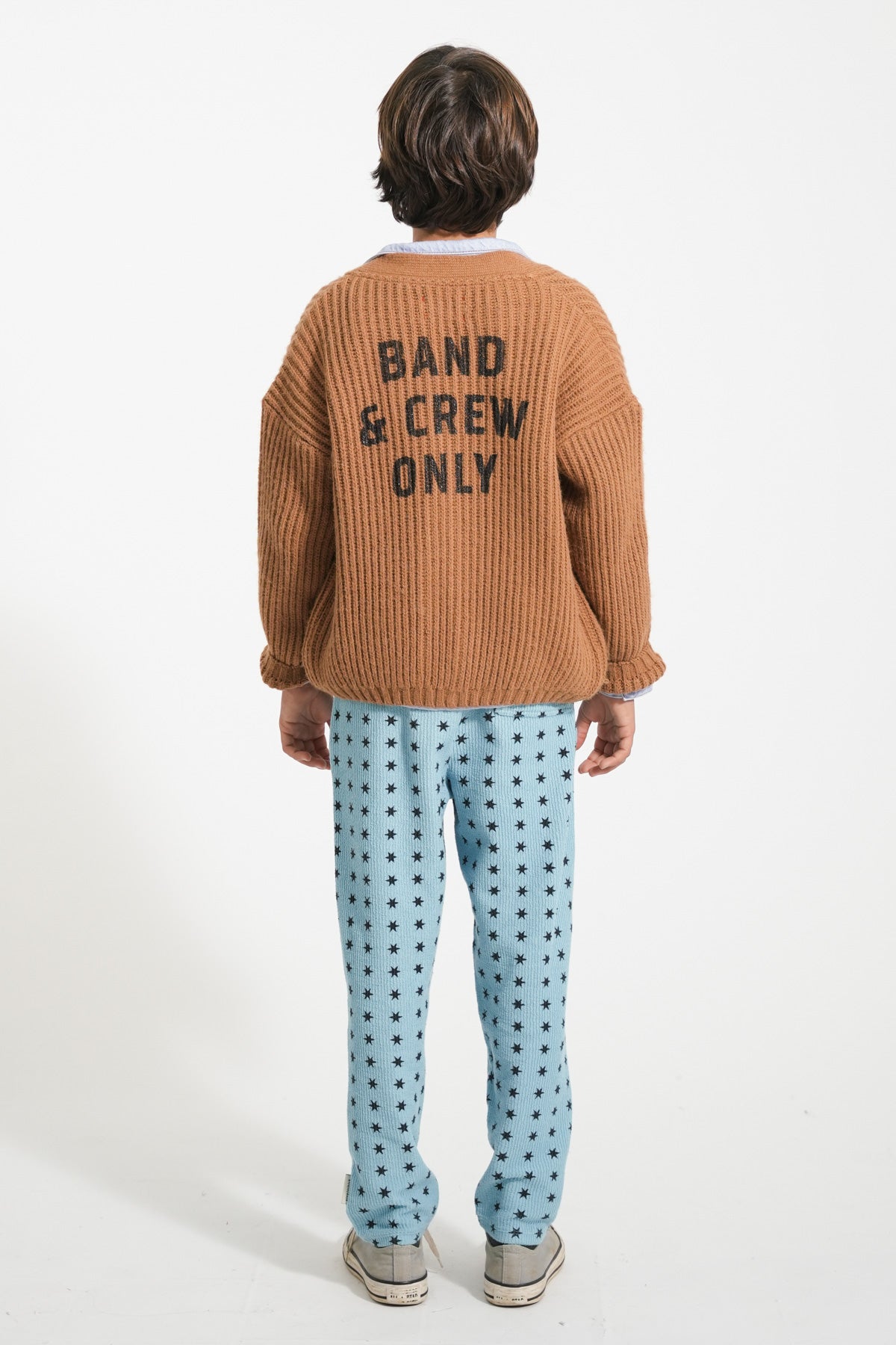 Piupiuchick - knitted cardigan - brown with band & crew only print