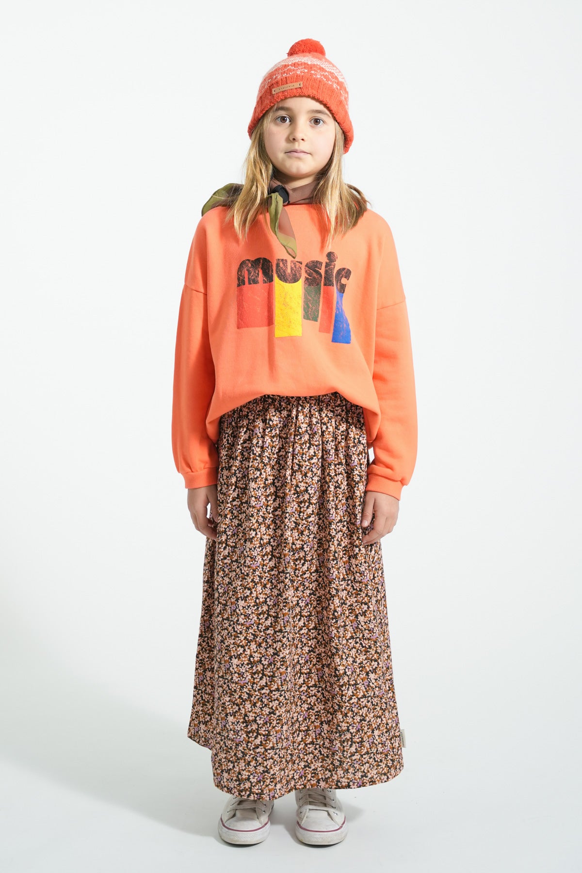 Piupiuchick - sweatshirt - orange with music print