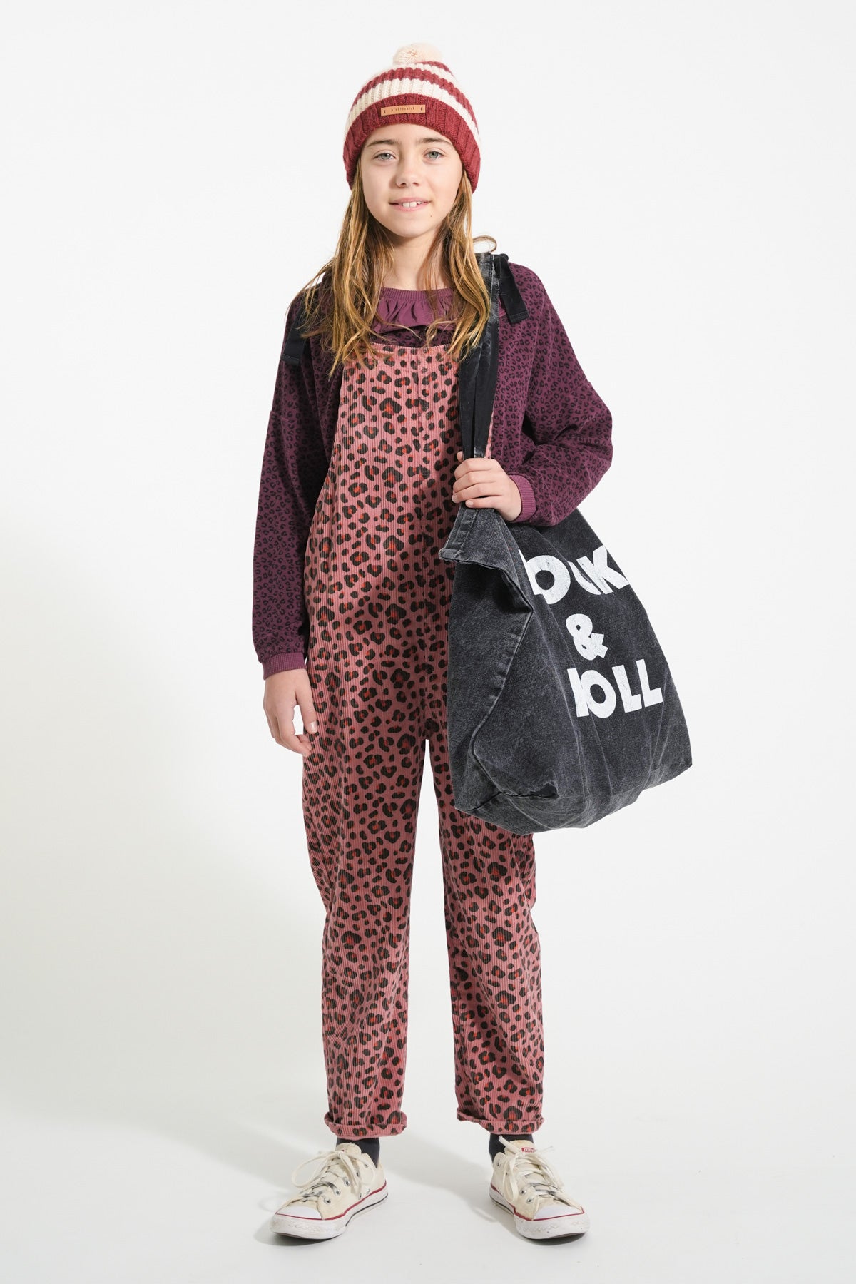 Piupiuchick - sweatshirt - aubergine with animal print