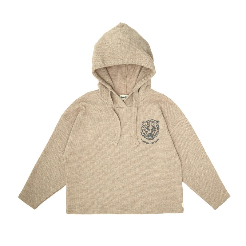 Tocoto Vintage - hooded waffle sweater - brown