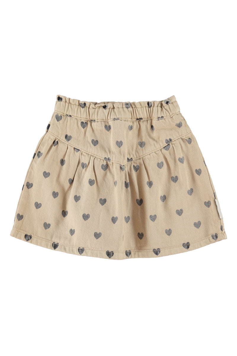 Piupiuchick - short skirt - beige with black hearts