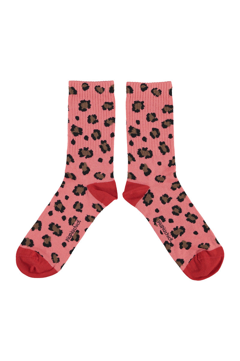 Piupiuchick - socks - pink with animal print