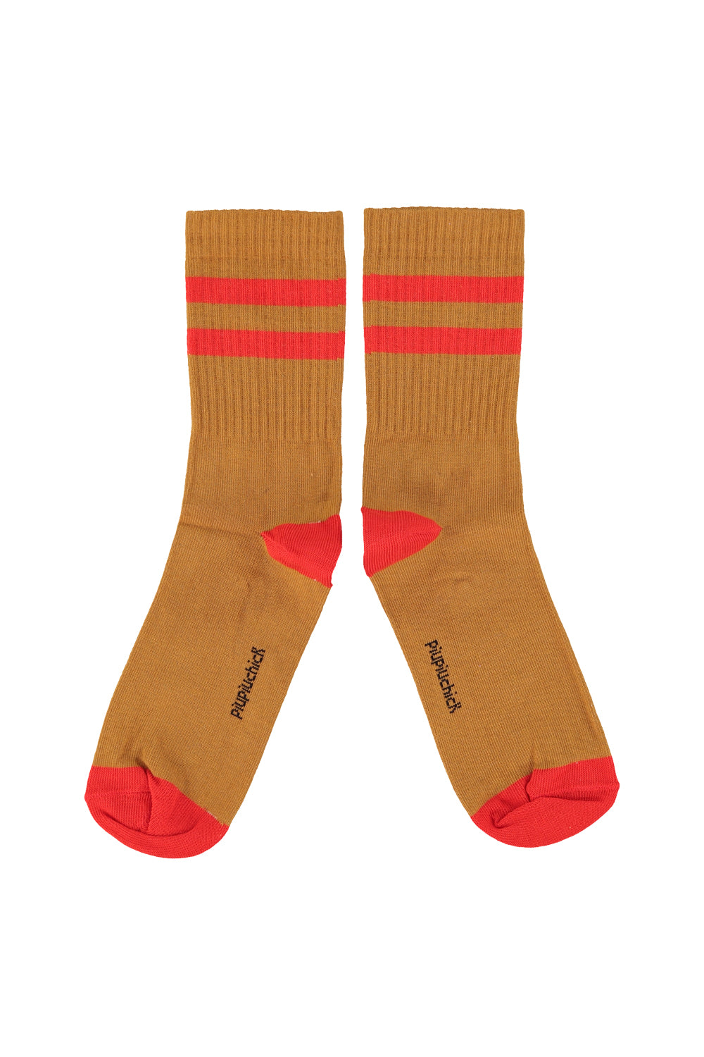 Piupiuchick - socks - camel with red stripes